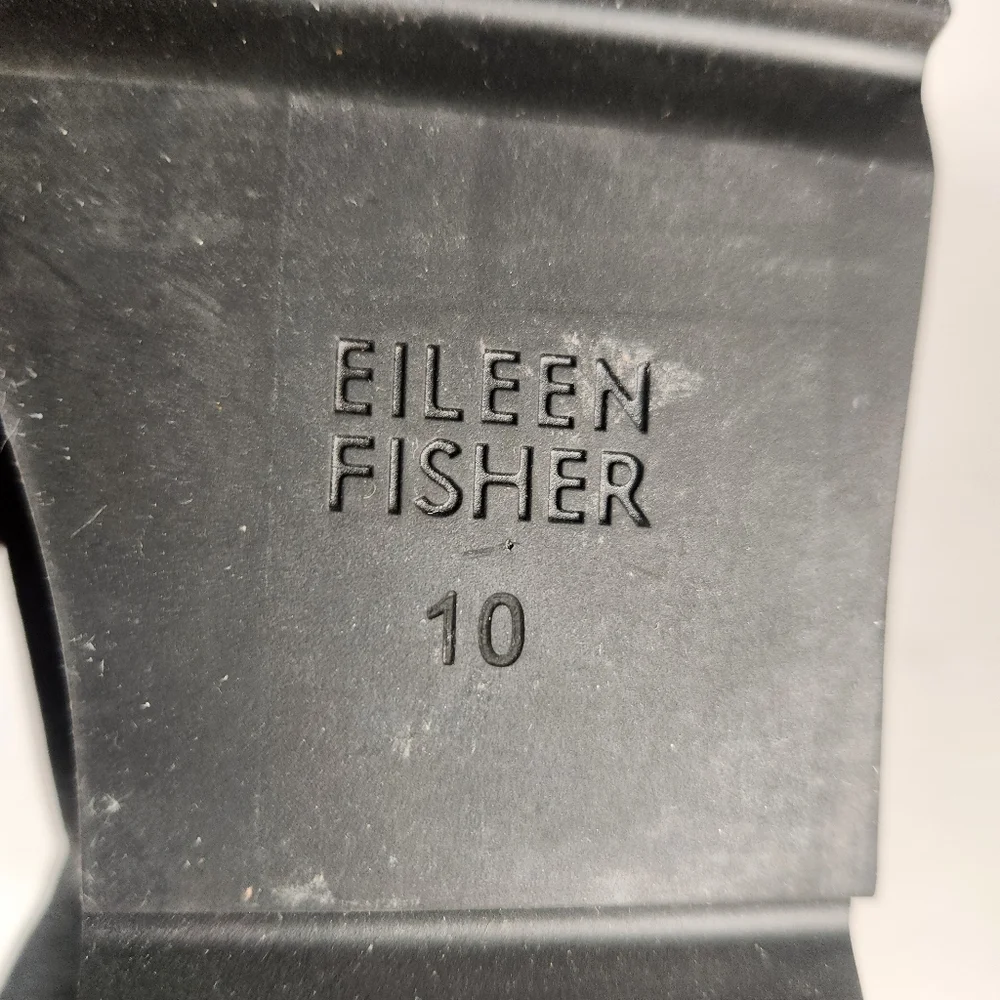 EILEEN FISHER Womens Loti Wedge Mule Size 10 Black Nubucl Leather Clog Shoe - Picture 7 of 11